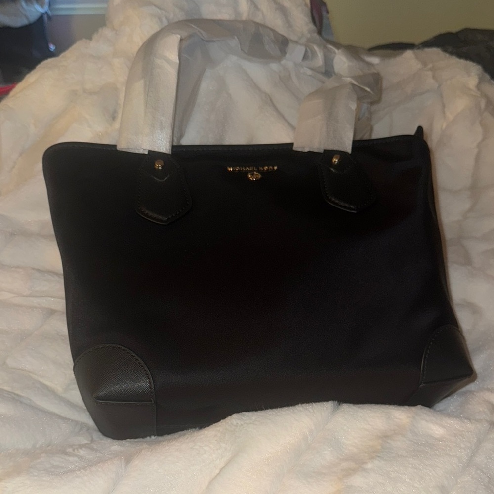 Michael Kors Black Structured Leather Tote